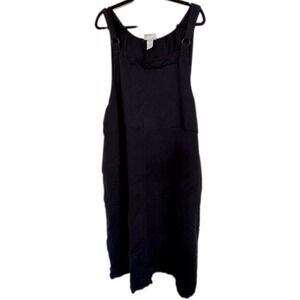 Vintage Faded Glory Womens Bib Jumper Overall Blue Denim Midi Dress Size 22 24